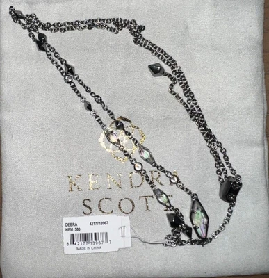 KENDRA SCOTT Debra Hematite Cubic Zirconia Adjustable Choker Necklace NEW - Image 1 of 4