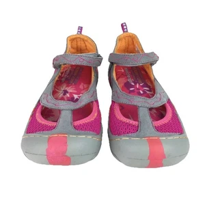 Zapatos de exterior para niñas talla 4 Skechers Mary Jane gris naranja rosa intenso flores - Imagen 1 de 8