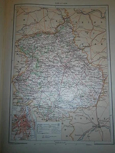 Carte géographique Année 1914 Département de l'Eure et Loir - Imagen 1 de 1