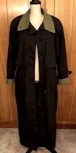 Vintage FORENZA Long Coat Womens Overcoat Trench Black Lined Warm 1990s Sz 10 - Picture 1 of 12