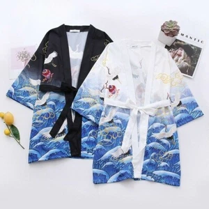 Women Loose Cardigan Yukata Lady Kimono Coat Blouse Vintage Casual Jacket - Picture 1 of 10