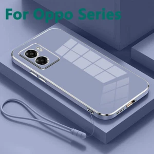 Plating For Oppo Reno 11 10 9 Pro A97 96 95 Shockproof Case Cover Lanyard Soft - Photo 1 sur 14