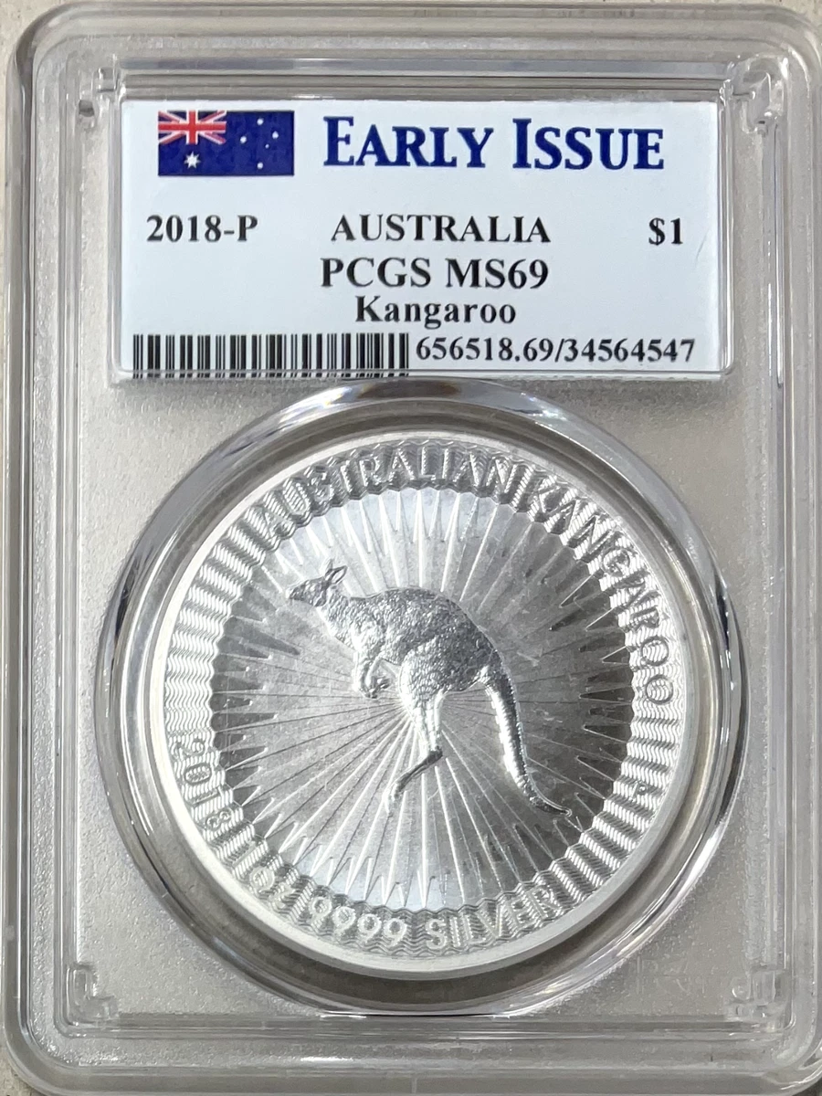 Australian Kangaroo Grade MS 70 PCGS Certified Silver Bullion