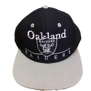 Raiders Gray and Black Reebok Snapback Hat NFL - Picture 1 of 3
