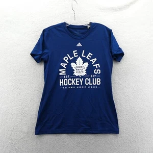 Toronto Maple Leafs Small Womens Adidas Shirt Blue NHL Ice Hockey Tee Sports New - Picture 1 of 9