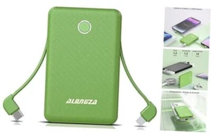 6000mAh Small Portable Phone Charger with Built in Cable Lightweight Power - Picture 1 of 7