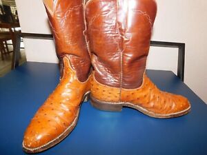 Lucchese Brown Ostrich Boots Size 8 1/2D