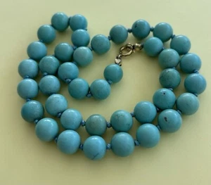 Wunderschöne Türkis Kette Kugel Collier Echt Natur Edelstein ca. 44 cm - Bild 1 von 6