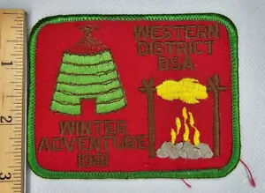 Vintage Boy Scouts Patch 1981 Western District Winter Adventure - Picture 1 of 3