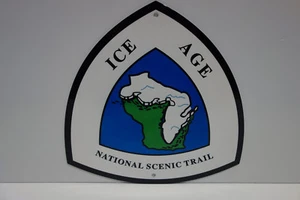 ICE AGE #2 NATIONAL SCENIC TRAIL BAKED ENAMEL SIGN. MINT NOS. HEAVY OUTDOOR SIGN - Picture 1 of 2
