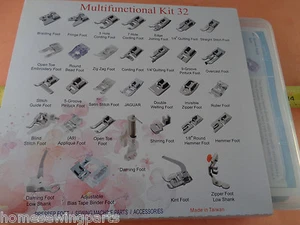Plastic Box 32 Plus Presser-Foot Set PFAFF 130 1371P 139 204 205 206 207 208 209 - Picture 1 of 12
