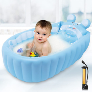 Inflatable Baby Bathtub, Newborn Baby Bathtub Seat for Infant, Non-Slip Baby Poo
