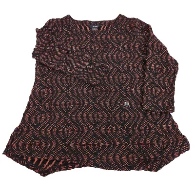 Suéter Ali Miles Para Mujer Geométrico Tejido Abierto Multicolor Negro Más Largo Abierto de Cadera M Foto 1 de 4