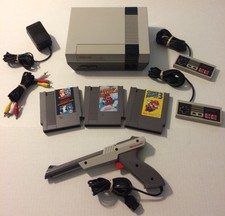 NINTENDO NES Console System Bundle 3 Games Super Mario 1 2 3 Duck Hunt Gun WORKS