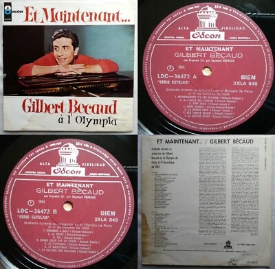GILBERT BECAUD ET MAINTENANT 1964 MONO UNIQ CVR MAROON ODEON LBL! CHILEAN PRESS! - Image 1 of 4