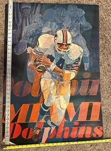1972 Miami Dolphins Poster By George Bartell NFL Series - Picture 1 of 4