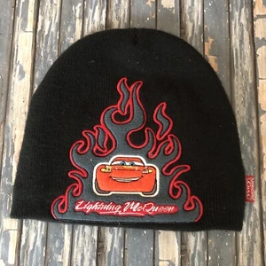 Disney/Pixar Cars Lightning Mcqueen Beanie Cap Hat Black Acrylic Kids Sz 4-16 - Picture 1 of 10