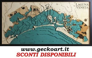 Lagune von Venedig Horizontale Karte Karte 3D Modernes Bild | www.geckoart.it - Bild 1 von 30