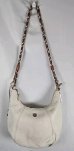 BRIGHTON Barbados Pearlized Ivory Pebbled Leather Purse Hobo Shoulder Bag - Bild 1 von 13