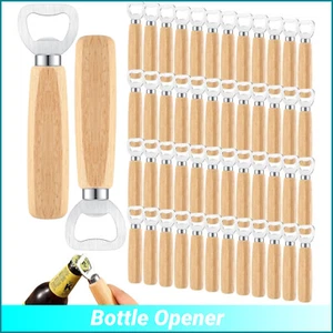 50Pcs Wooden Wine Stainless Steel Bottle Openers for Kitchen Restaurant Party - Picture 1 of 6