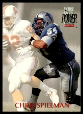1992 Pro Set Power CHRIS SPIELMAN #54 Detroit Lions - FREE Ship! - Image 1 of 2
