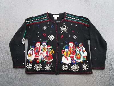 Cárdigan Suéter Vintage Studio Works Abotonado Vacaciones Navidad Talla L Años 90 Foto 1 de 4