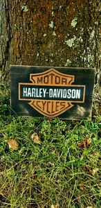 Large Harley Davidson Wooden / Wood Sign Bar And Shield  - Picture 1 of 7