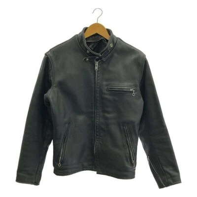 Schott Stand up Collar Single Riders 641 Leather Jacket Black Used - Image 1 of 4