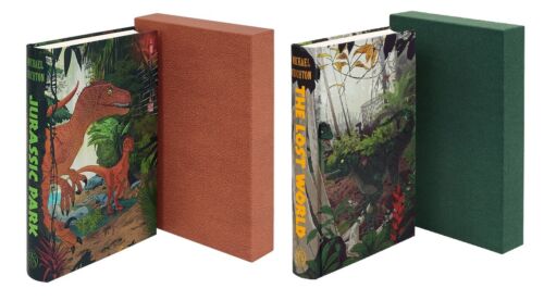 Jurassic Park & The Lost World - Illustrated Editions from Folio Society - New