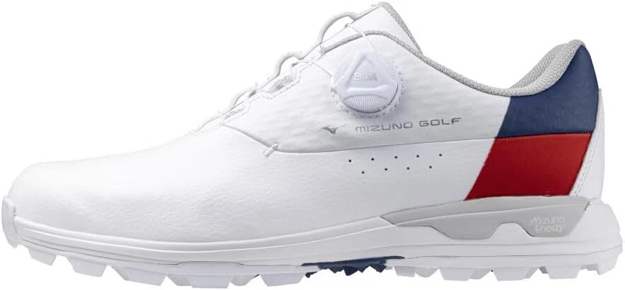 MIZUNO 高尔夫鞋 WAVE HAZARD AQUA BOA 宽 51GM2470 白色 红色 US11(28 厘米) — 第 1/4 张图片