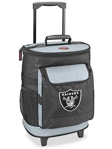 Las Vegas Raiders NFL 48-Can Rolling Cooler with Wheels and Backpack Straps Cover