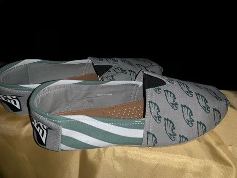 PHILADELPHIA EAGLES Ballet Flats Toms Canvas Loafers Womens Shoes Sz 6 6.5 👣b7 Cover