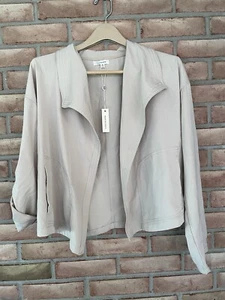 NWT Max Studio Women's Open Front Latte Jacket Size Medium Long Tab Sleeve $118 - Picture 1 of 11