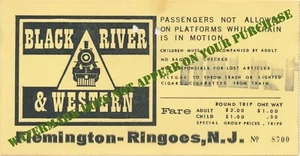 Black River & Western Railroad ½ fare RT 9/5/1965 first season of operations - Picture 1 of 2