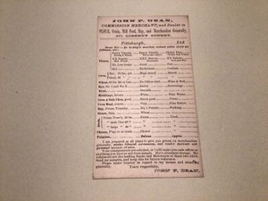 U. S. John P. Dean Flour Grain Merchant Pittsburgh 1880 unused postal card 67046