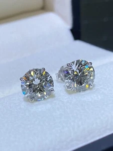 5.33 Carats Round Cut Diamond Stud Earrings Lab Grown - IGI Certified - Picture 1 of 7