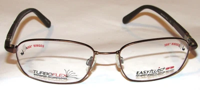 NEW EASYTWIST CT232 EYEGLASS FRAMES! 53□17 135 SATIN/DARK BROWN METAL FULL RIM! - Image 1 of 4