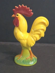 Vintage Easter Knickerbocker Pink Hard Plastic Rooster Rattle - Picture 1 of 6