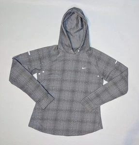 WOMEN'S NIKE DRI-FIT RUNNING SOFT PRINT HOODY SIZE M MEDIUM GRAY 532110-008 - Picture 1 of 14