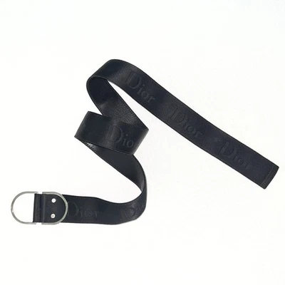 CHRISTIAN DIOR "Dior" Spell Out Canvas/Leather Belt CD Silver CD-Ring Closure S - Image 1 of 4