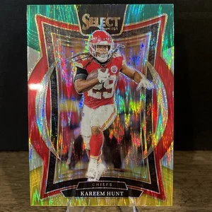 Kareem Hunt 2024 Panini Select Football Green & Yellow Prizm Shock #75 Chiefs - Picture 1 of 2