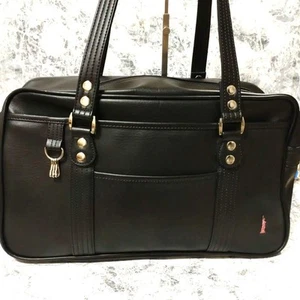 EASTBOY School Bag Leather Brown with Pink Logo - Picture 1 of 17