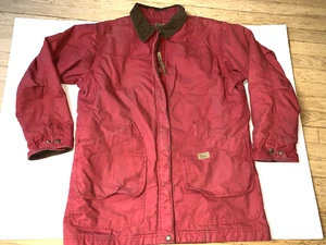 Vintage Bern Barn Chore Jacke Mantel Damen rot gefüttert Canvas Cord Kragen - Bild 1 von 14
