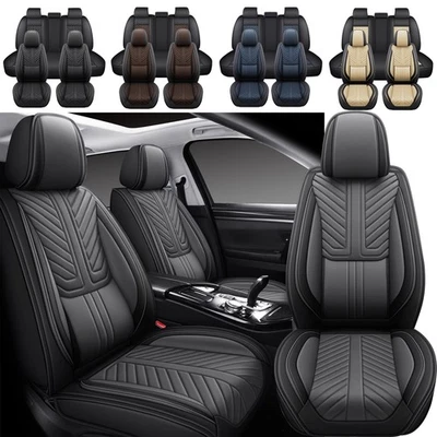 For Toyota Highlander Full Set Car Seat Cover Nappa Leather Front+Rear Protector - Image 1 of 4