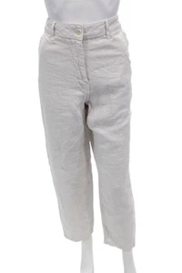 Poetry Womens Linen Four Pocket High-Rise Straight Leg Pants White Size 10 - Picture 1 of 4