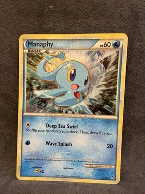 Manaphy 3/95 Unleashed Holo Pokemon TCG Heavily Played Creased - Image 1 of 3