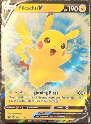 Pikachu V SWSH198 SWSH: Sword & Shield Promo Cards Holo - NM - Image 1 of 2