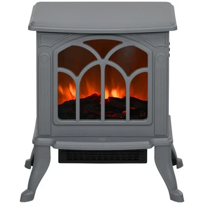 750W/1500W Electric Fireplace Heater Freestanding Stove with Realistic Log Flame - Image 1 of 4