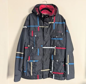FOURSQUARE Snowboarding Jacket Vise Men's Sz L Black Shell Geometric Air Relaxed - Bild 1 von 10