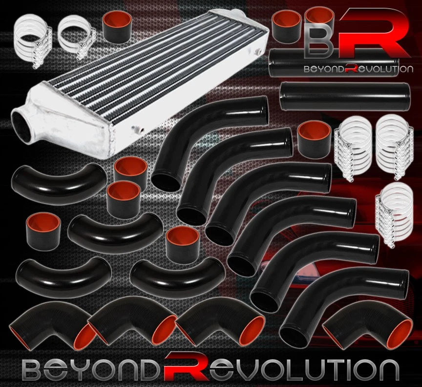 Tube Fin Front Mount Intercooler Fmic + 64mm Aluminum Pipe Custom Piping Kit Set - Imagem 1 de 1